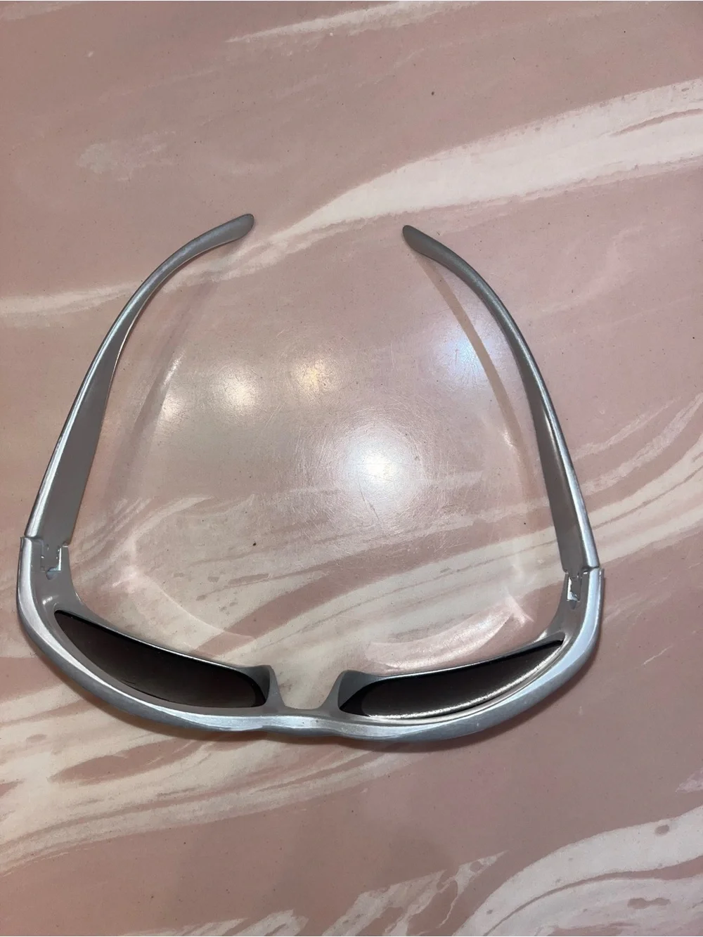 Retro Matte Silver Sunglasses with Dark Lenses